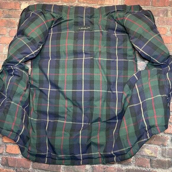Eddie Bauer Vintage Puffer Reversible Jacket Vest Goose Down Green Men's Large - Picture 6 of 8